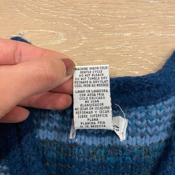 Blue Striped V-Neck Sweater - Picture 4 of 4